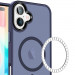 Фото TPU+PC чехол Metal Buttons with  Magnetic Safe Colorful для Apple iPhone 16 Plus (6.7") (Синий / Navy Blue) на vchehle.ua