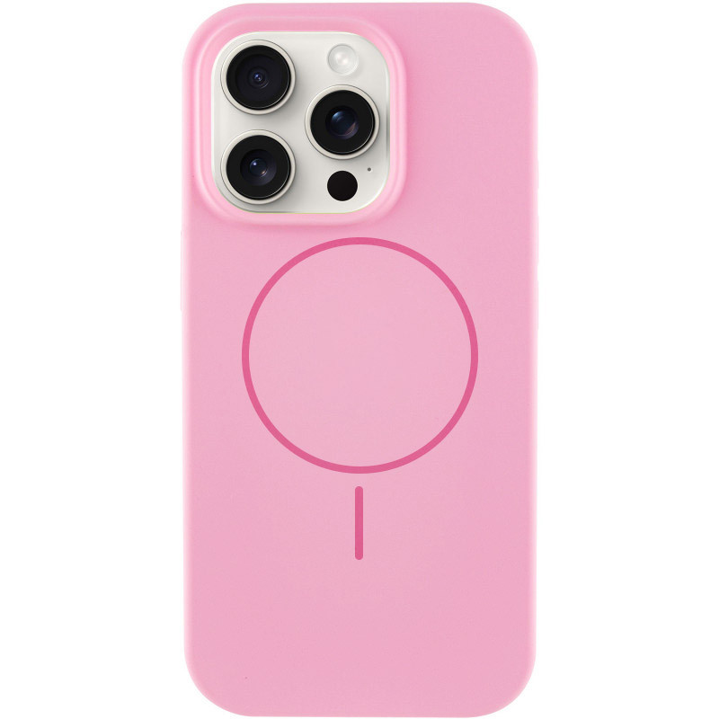 Чехол Silicone Case Full Protective (AA) NO LOGO with Magnetic Safe для Apple iPhone 12 Pro / 12 (6.1") (Розовый / Light pink)