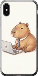 Чохол Funny Capybara CEO Working на iPhone X