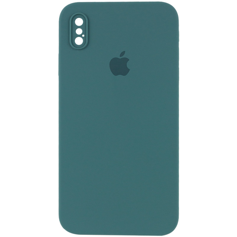 Уценка Чехол Silicone Case Square Full Camera Protective (AA) для Apple iPhone XS Max (6.5") (Эстетический дефект / Зеленый / Pine green)