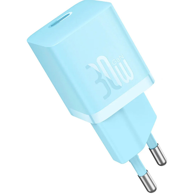 Купити МЗП Baseus GaN5 Fast Charger (mini) 30W (1USB-C) + кабель Type-C to Type-C (P10110902) (Galaxy Blue) на vchehle.ua