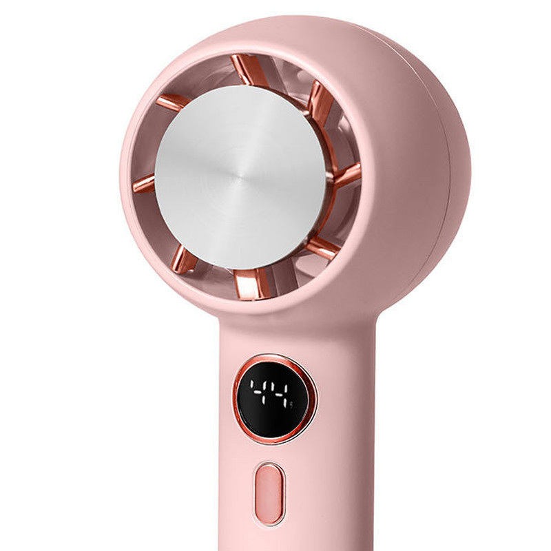 Фото Портативний вентилятор YL007 with Display з підставкою для телефону 2000mAh (Pink) на vchehle.ua