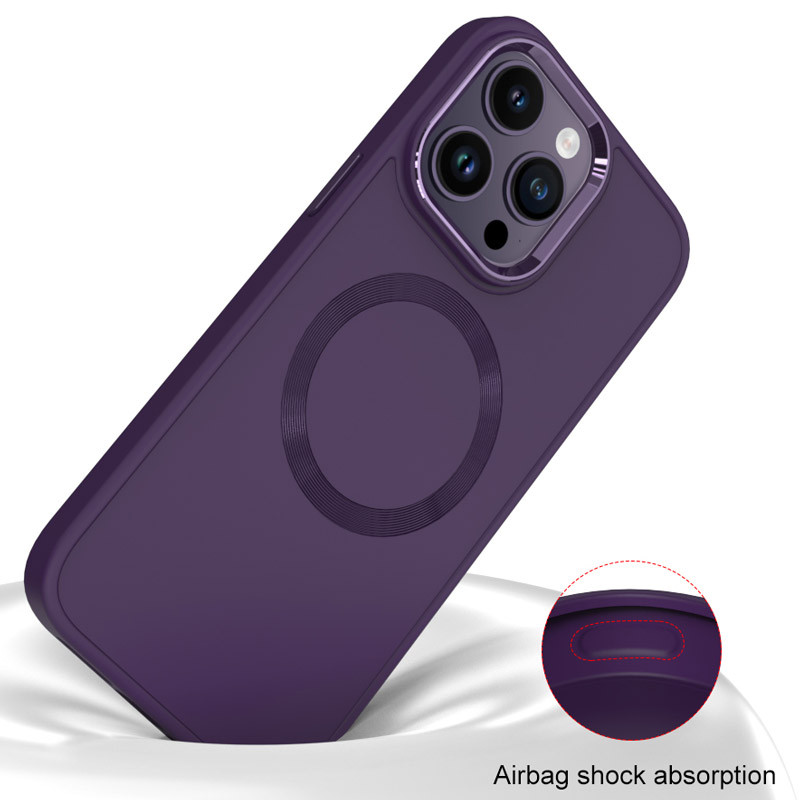 Купить TPU чехол Bonbon Metal Style with Magnetic safe для Apple iPhone 12 Pro Max (6.7") (Фиолетовый / Dark Purple) на vchehle.ua