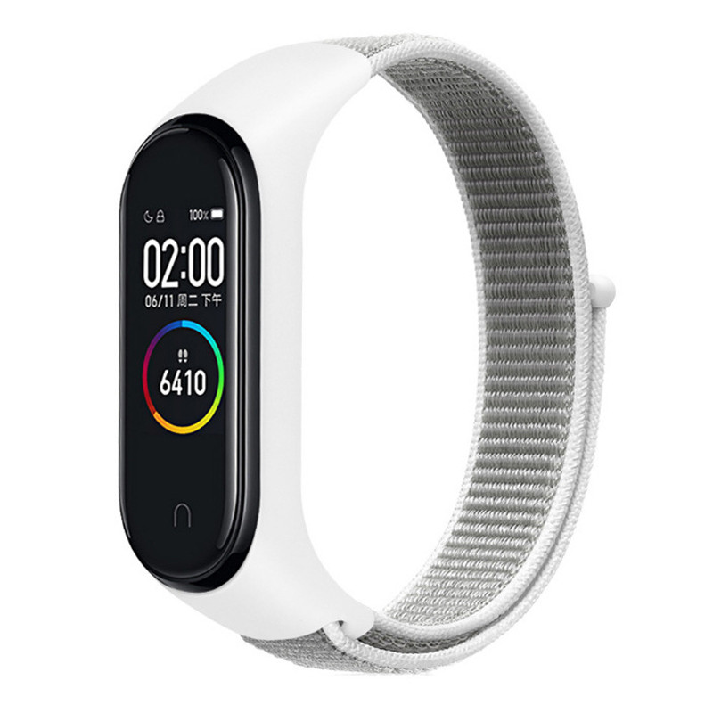 Ремешок Nylon New для Xiaomi Mi Band 3/4/5/6/7 (White)