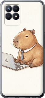 Чохол Funny Capybara CEO Working на Realme Narzo 50