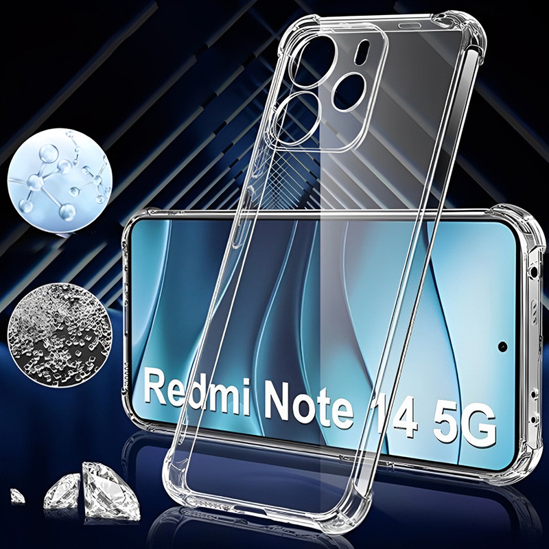 Фото TPU чехол GETMAN Ease logo усиленные углы Full Camera для Xiaomi Redmi Note 14 5G (Бесцветный (прозрачный)) на vchehle.ua