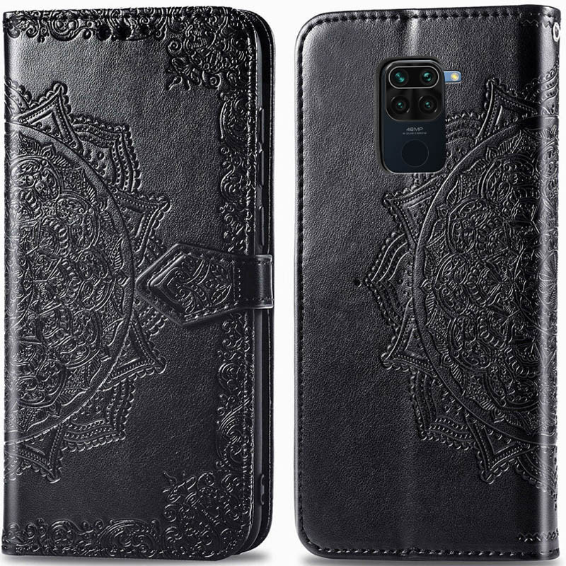 Замовити Шкіряний чохол-книжка Art Case з візитницею на Xiaomi Redmi Note 9 / Redmi 10X (Чорний) на vchehle.ua