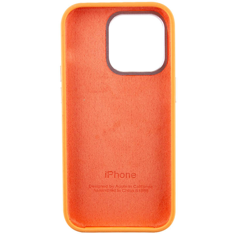 Чохол Silicone Case Metal Buttons (AA) на Apple iPhone 14 Pro (6.1") (Помаранчевий / Marigold) в магазині vchehle.ua