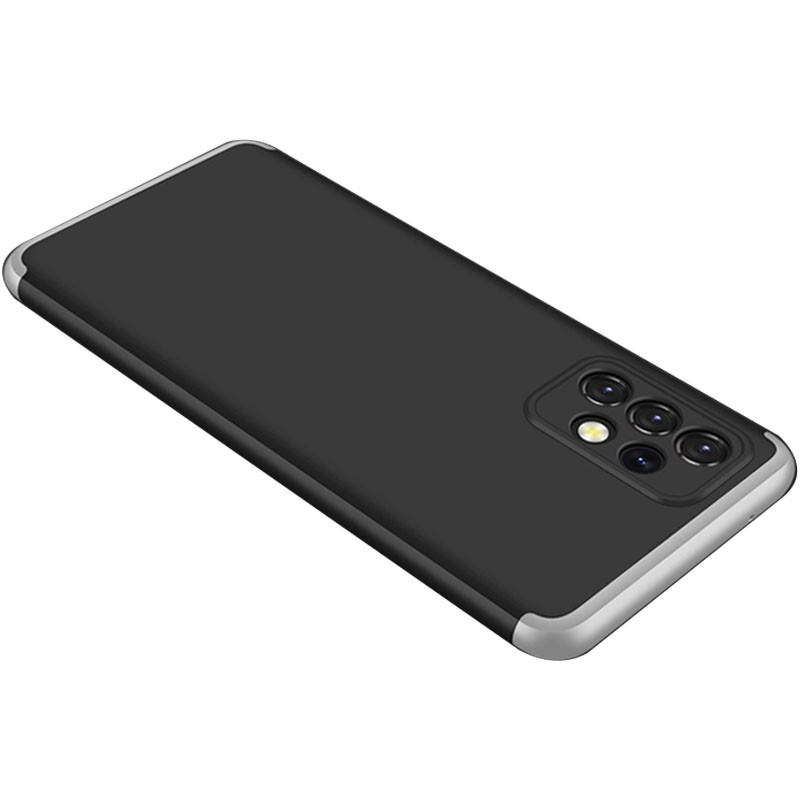 Пластиковая накладка GKK LikGus 360 градусов (opp) для Samsung Galaxy A52 4G / A52 5G / A52s (Черный / Серебряный)