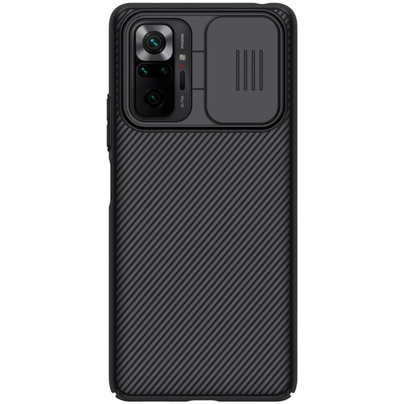 Карбонова накладка Nillkin Camshield (шторка на камеру) на Xiaomi Redmi Note 10 Pro / 10 Pro Max (Чорний / Black)