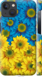 Чехол Жёлто-голубые цветы для iPhone 13
