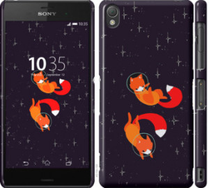 Чехол Лисички в космосе для Sony Xperia Z3 Dual