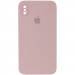 Чехол Silicone Case Square Full Camera Protective (AA) для Apple iPhone XS / X (5.8") (Розовый / Pink Sand)