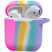 Силіконовий футляр Colorfull для навушників AirPods 1/2 (Темно-рожевий / Блакитний)