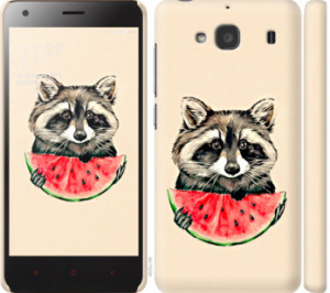 Чехол Енотик с арбузом для Xiaomi Redmi 2