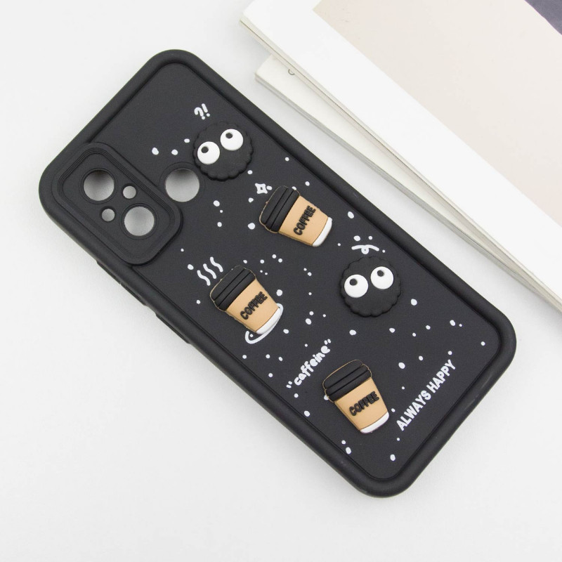 Чохол TPU Toys Case на Xiaomi Redmi 12C / Poco C55 (Black / Always Happy) в магазині vchehle.ua