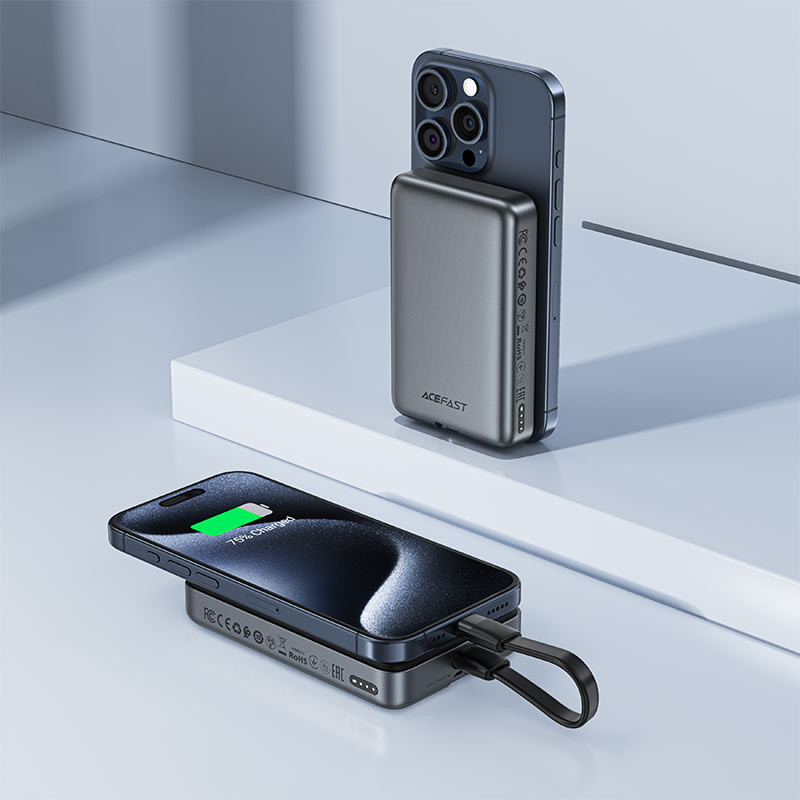 Купить Портативное ЗУ Power Bank Acefast M10 PD30W с БЗУ 10000 mAh (Black) на vchehle.ua