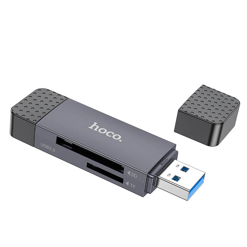 Фото Картридер Hoco HB45 Spirit 2in1 USB/Type-C 2.0 (Metal gray) в магазине vchehle.ua