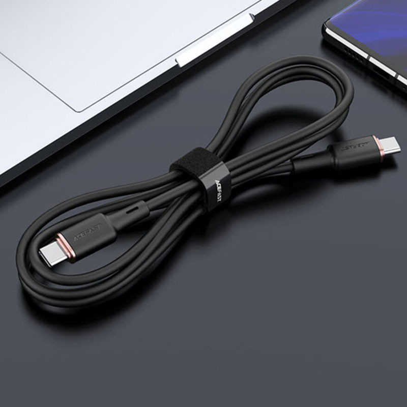 Дата кабель Acefast C2-03 USB-C to USB-C zinc alloy silicone (1m) (Black) в магазині vchehle.ua
