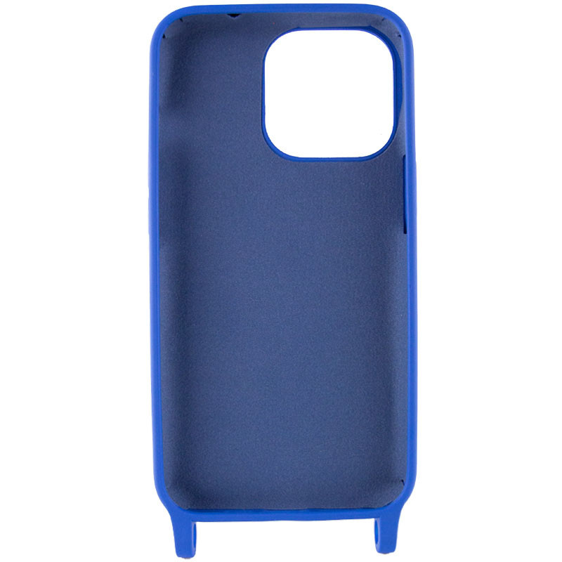 Фото Чехол Cord case Ukrainian style c длинным цветным ремешком для Apple iPhone 14 Pro (6.1") (Темно-синий / Midnight blue) на vchehle.ua