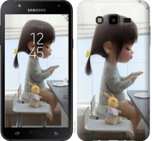 Чехол Милая девочка с зайчиком для Samsung Galaxy J7 Neo J701F