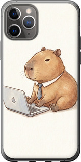 Чохол Funny Capybara CEO Working на iPhone 11 Pro