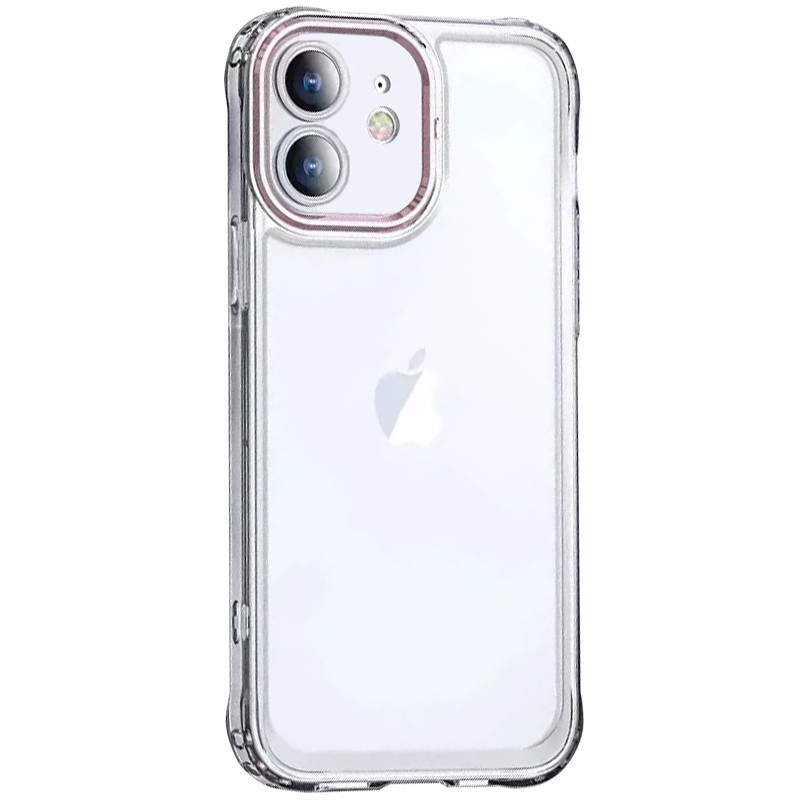 TPU+PC чехол ColorCam для Apple iPhone 12 (6.1") (Прозрачный / Розовый)