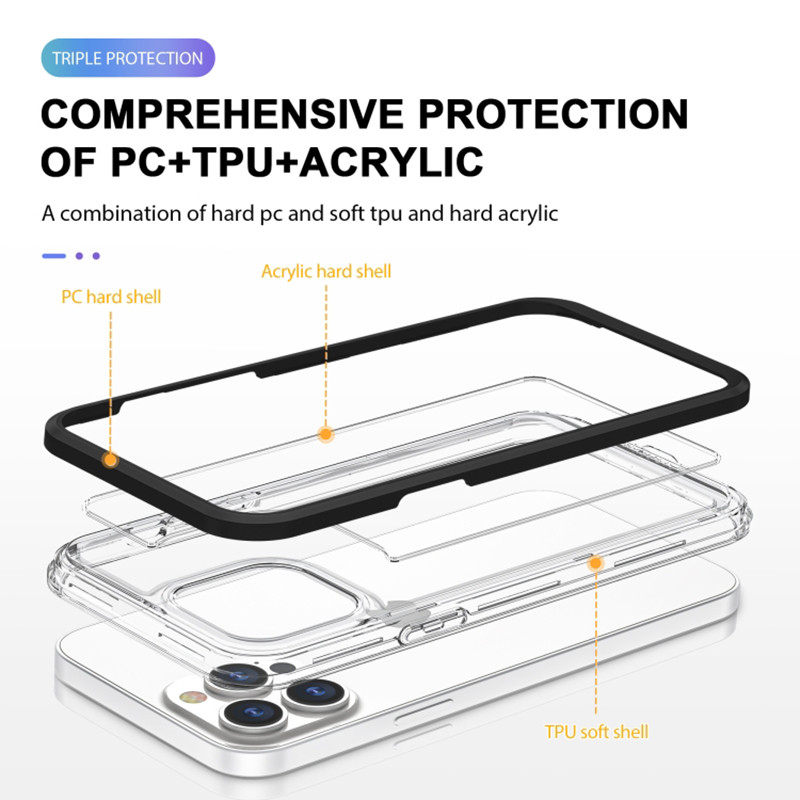 Фото TPU+PC чехол Clear 360 для Apple iPhone 13 Pro Max (6.7") (Черный) в магазине vchehle.ua