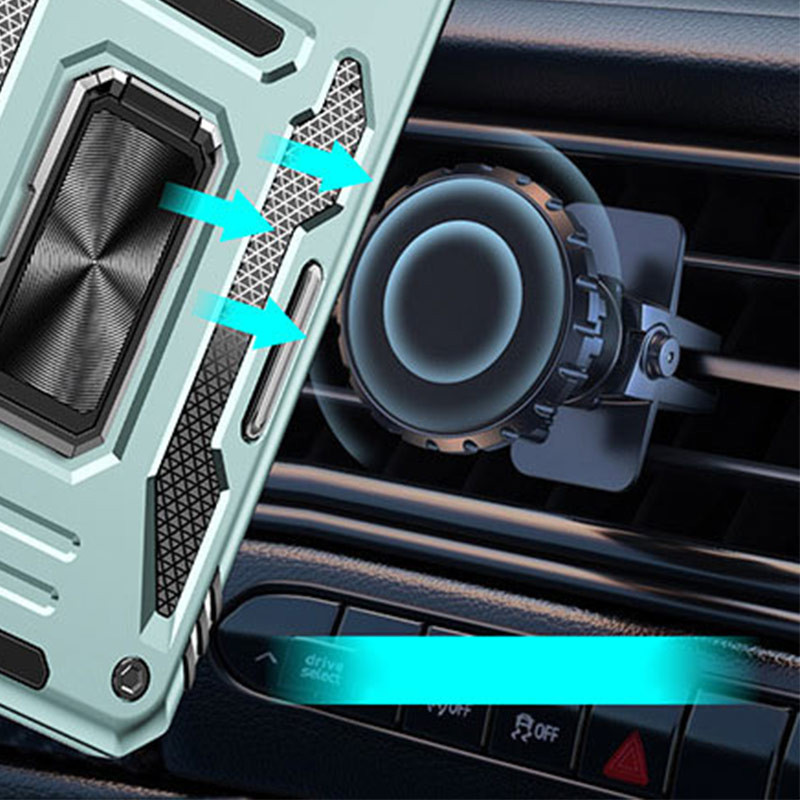 Фото Ударопрочный чехол Camshield Army Ring для Xiaomi Redmi Note 14 4G (Int. version) / 14 5G (Зеленый / Light Green) на vchehle.ua