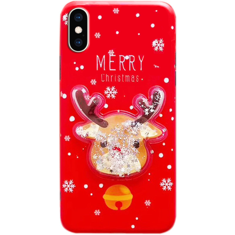 

TPU чехол Merry Christmas с жидкостью для iPhone XS (5.8") (Олень / Бирюзовый) 789929