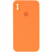 Чехол Silicone Case Square Full Camera Protective (AA) для Apple iPhone XS / X (5.8") (Оранжевый / Papaya)