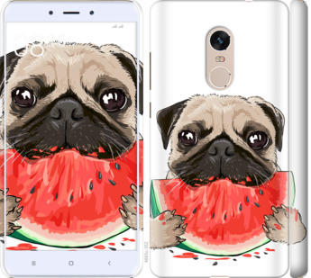 

Чехол Мопс и арбуз для Xiaomi Redmi Note 4 843740