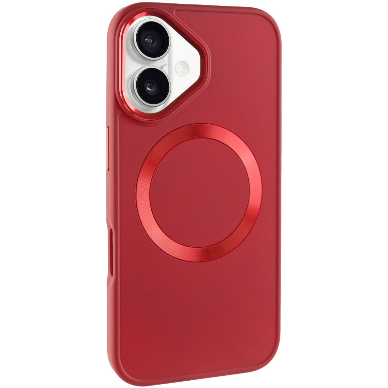 TPU чехол Bonbon Metal Style with Magnetic safe для Apple iPhone 16 (6.1") (Красный / Red)