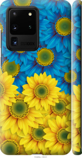 Чехол Жёлто-голубые цветы для Samsung Galaxy S20 Ultra