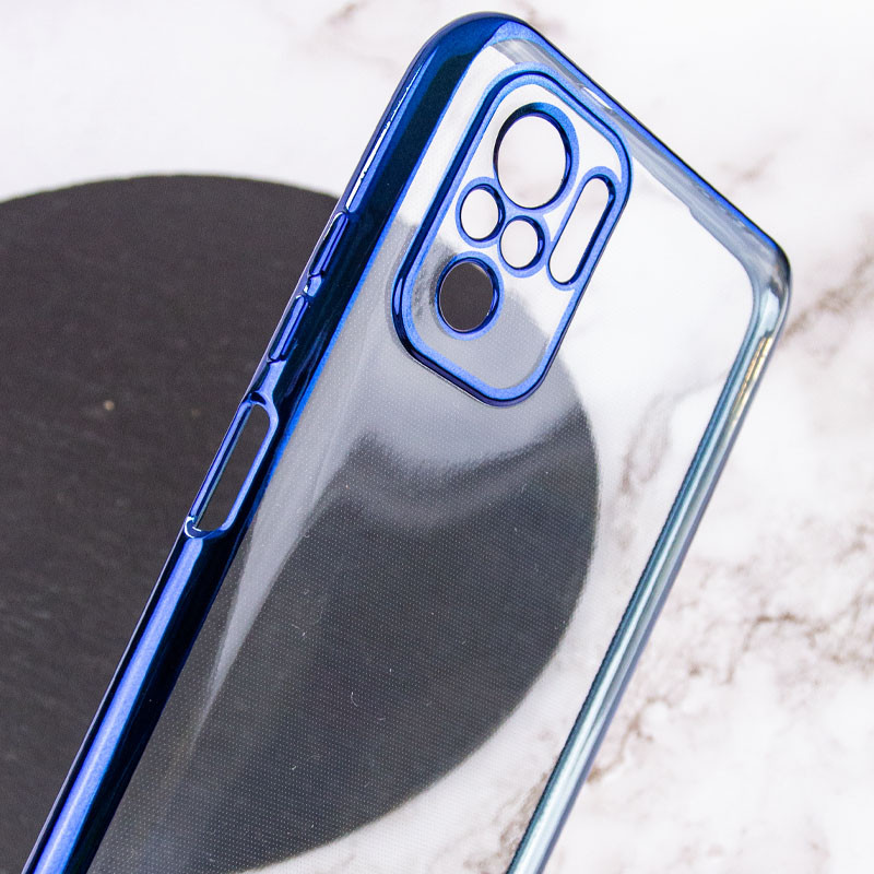

Прозорий силіконовий чохол глянцева окантовка Full Camera для Xiaomi Redmi Note 10 (Синій) 1185851