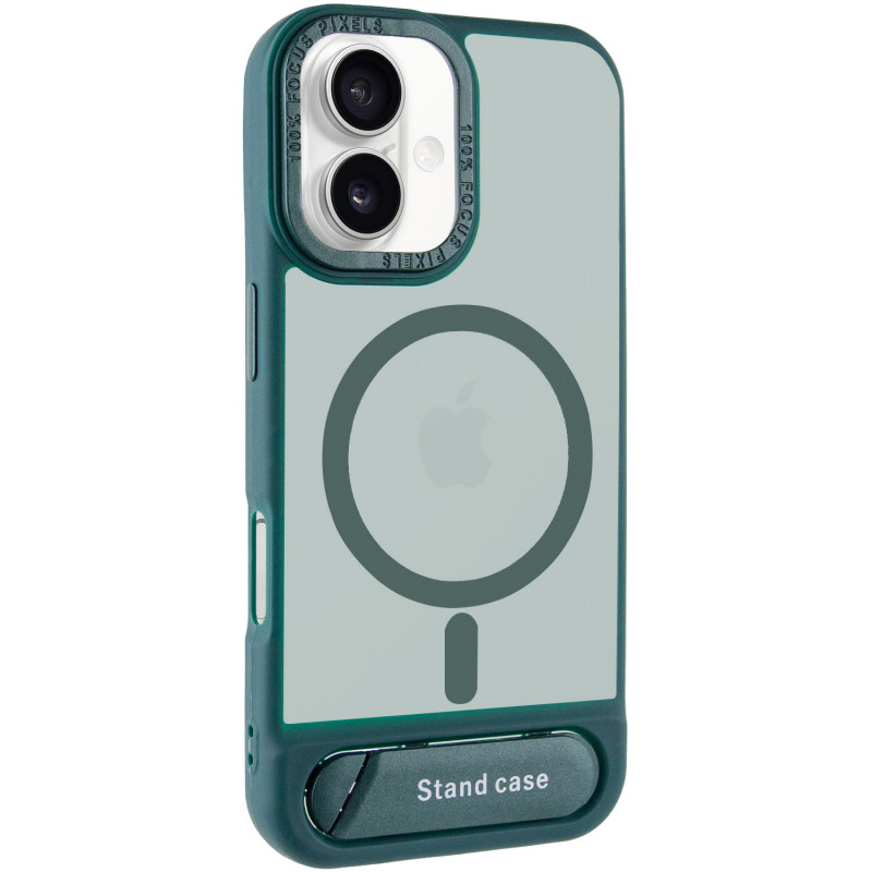 TPU+PC чехол Stand case для Apple iPhone 16 (6.1") (Green)