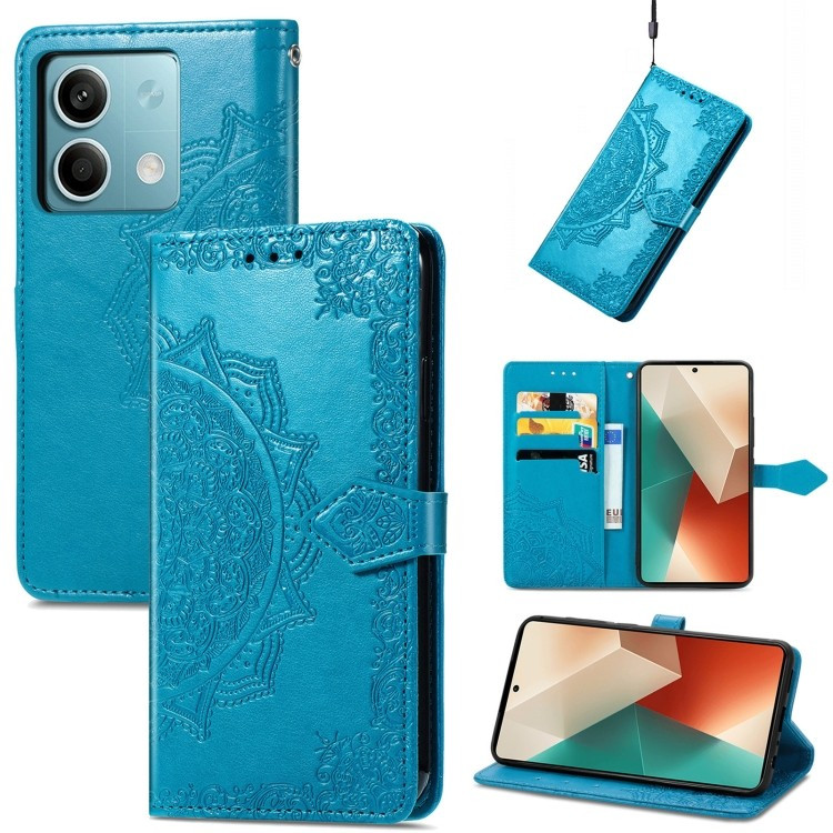 Купить Кожаный чехол-книжка Art Case с визитницей для Xiaomi Redmi Note 13 Pro 4G / Poco M6 Pro 4G (Синий) на vchehle.ua