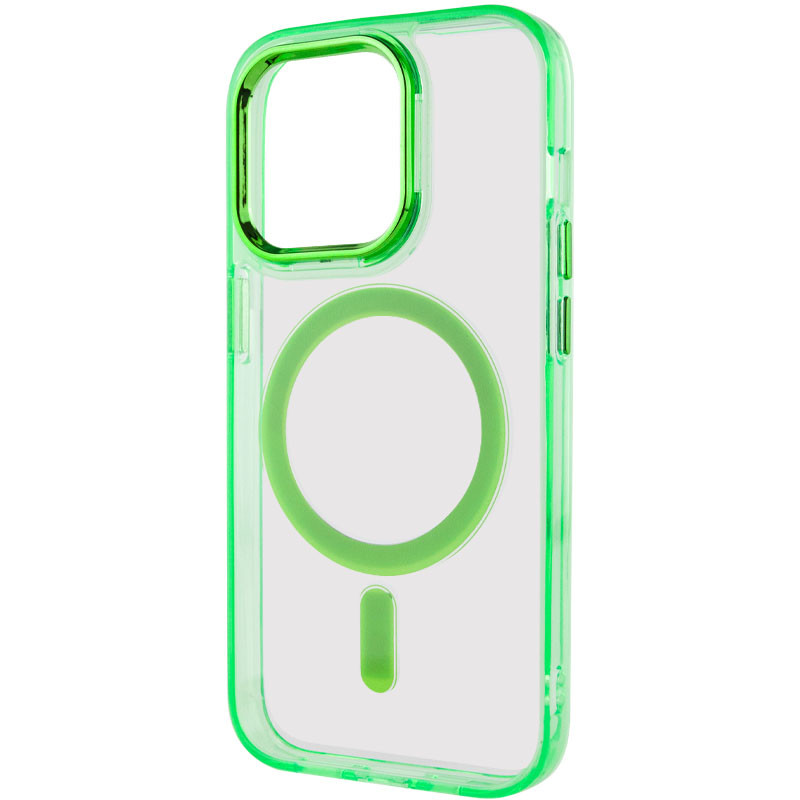 Фото Чехол TPU Iris with Magnetic safe для Apple iPhone 14 Pro (6.1") (Салатовый) в магазине vchehle.ua