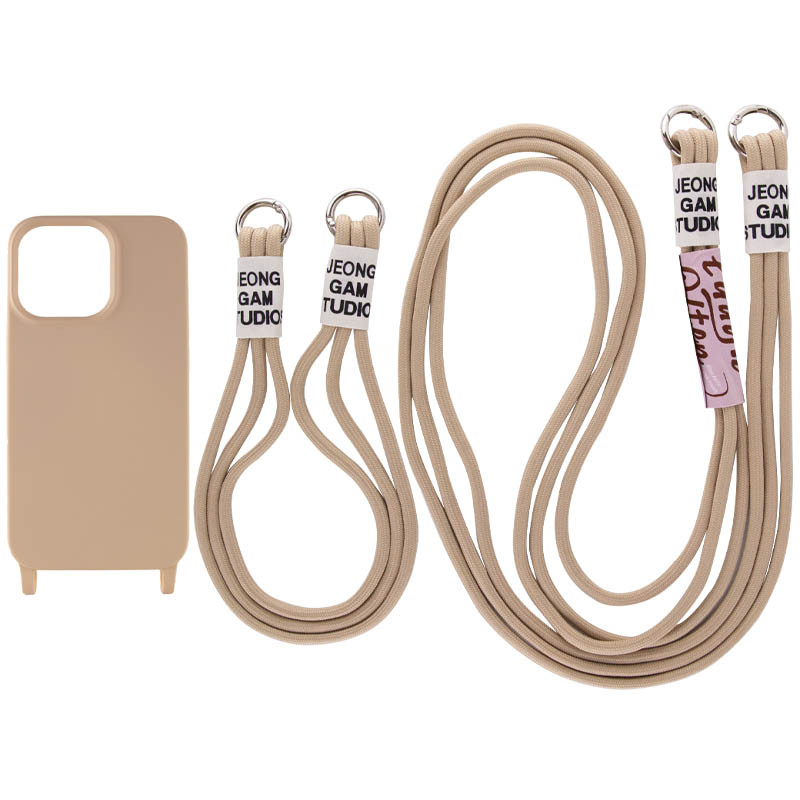 Чохол TPU two straps California на Apple iPhone 12 Pro / 12 (6.1") (Бежевий / Beige)