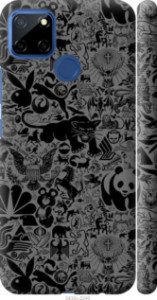 Чехол Чёрно-серый стикер бомбинг для Realme C12
