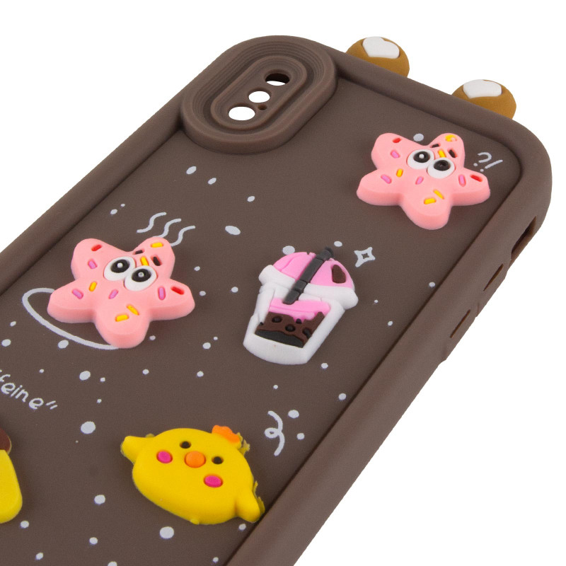Чехол TPU Toys Case with Ears для Apple iPhone X / XS (5.8") (Brown) в магазине vchehle.ua