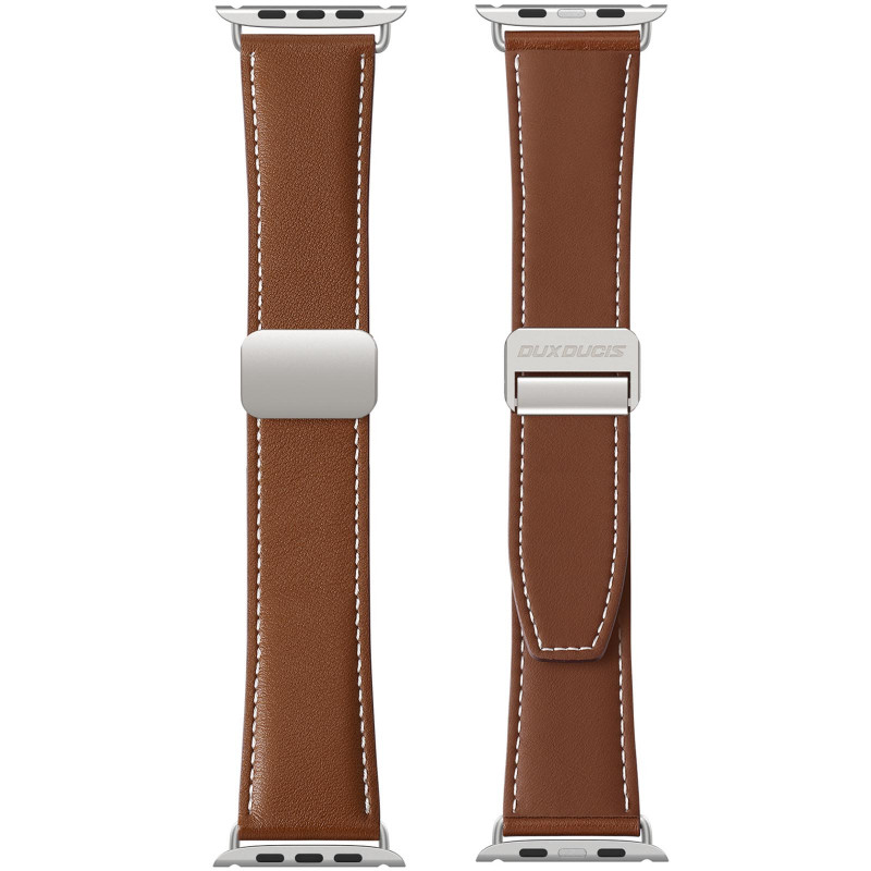 Фото Ремінець Dux Ducis Genuine Leather для Apple Watch 42(ser.1-3)/44/45/46/49mm (Brown) на vchehle.ua