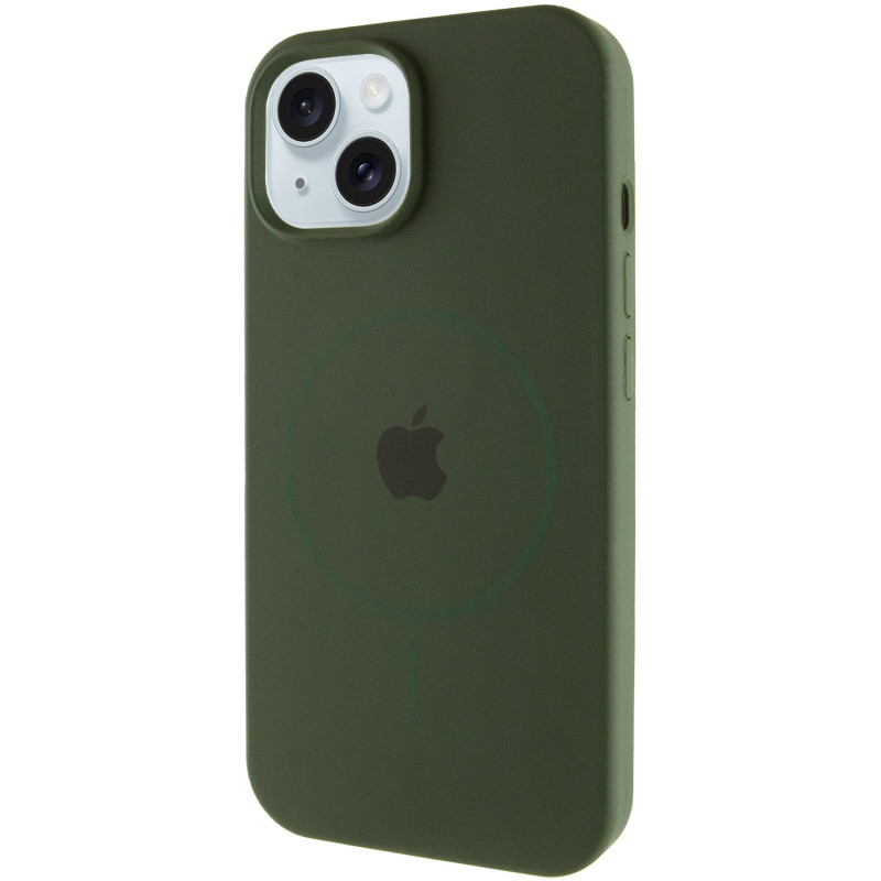 Чохол Silicone Case Full Protective (AA) with Magnetic Safe на Apple iPhone 15 Plus (6.7") (Зелений / Cyprus Green)