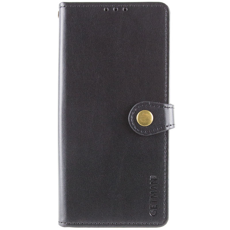 Кожаный чехол-книжка GETMAN Gallant (PU) для Motorola Moto G05 / E15 (Черный)
