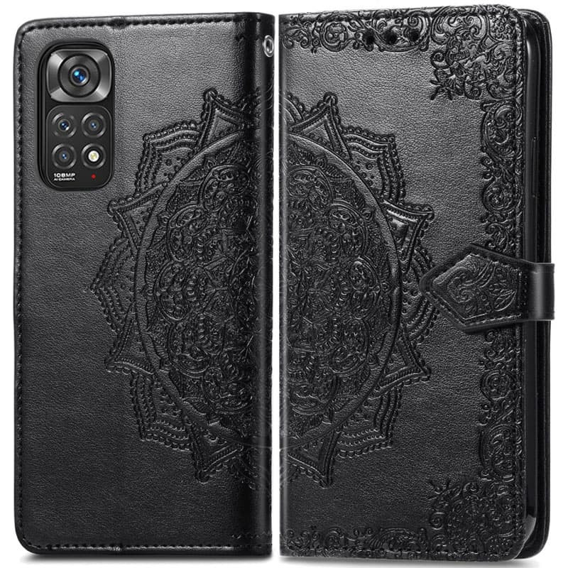 Фото Шкіряний чохол-книжка Art Case з візитницею на Xiaomi Redmi Note 11 (Global) / Note 11S (Чорний) на vchehle.ua