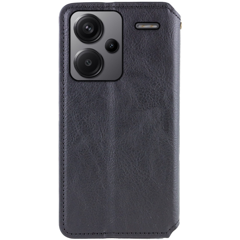 Фото Кожаный чехол книжка GETMAN Cubic (PU) для Xiaomi Redmi Note 13 Pro+ (Черный) на vchehle.ua