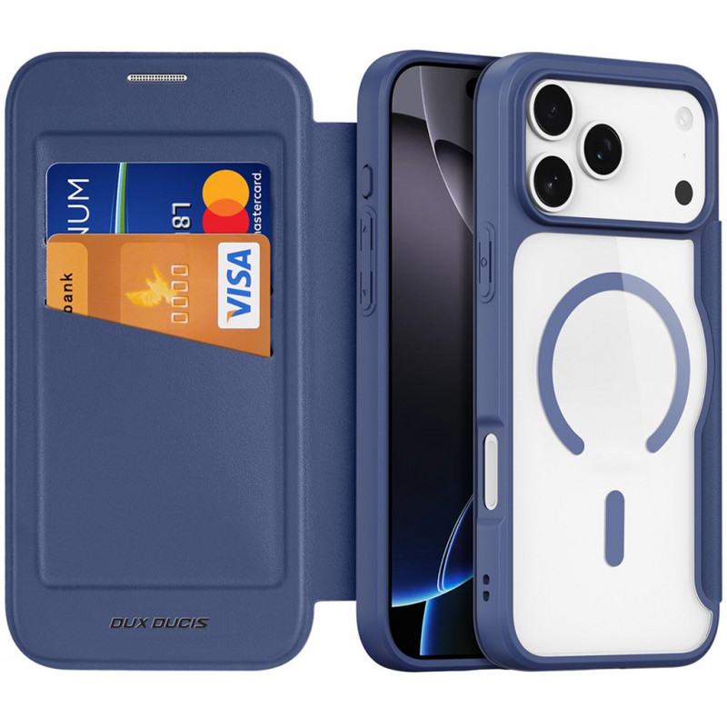 Чехол-книжка Dux Ducis Skin X Pro with Magnetic safe для Apple iPhone 17 Pro (6.3") (Blue)