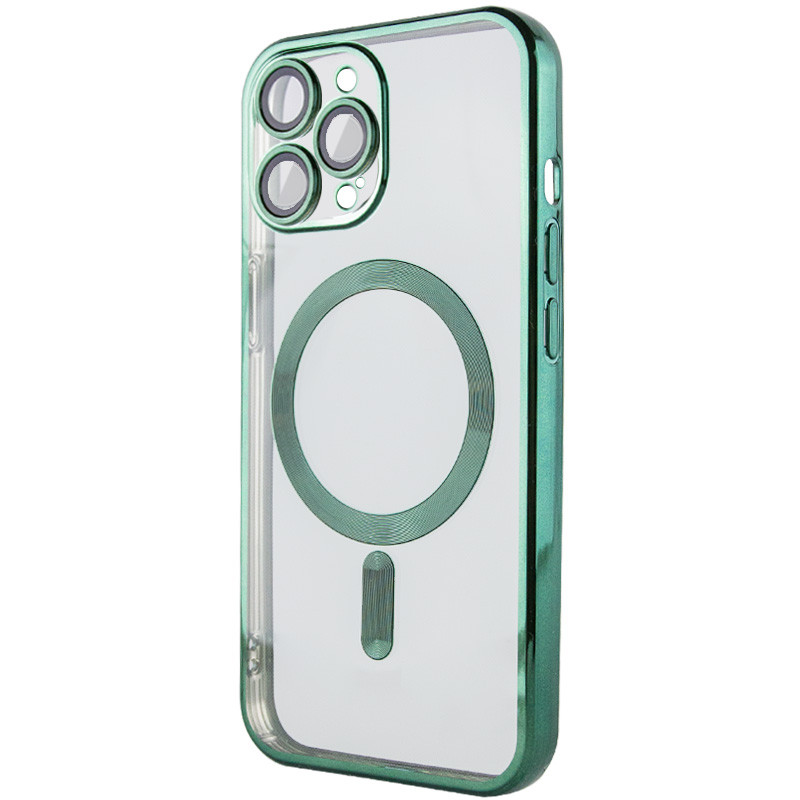 Фото TPU чохол Fibra Chrome with Magnetic safe на Apple iPhone 13 Pro (6.1") (Green) на vchehle.ua