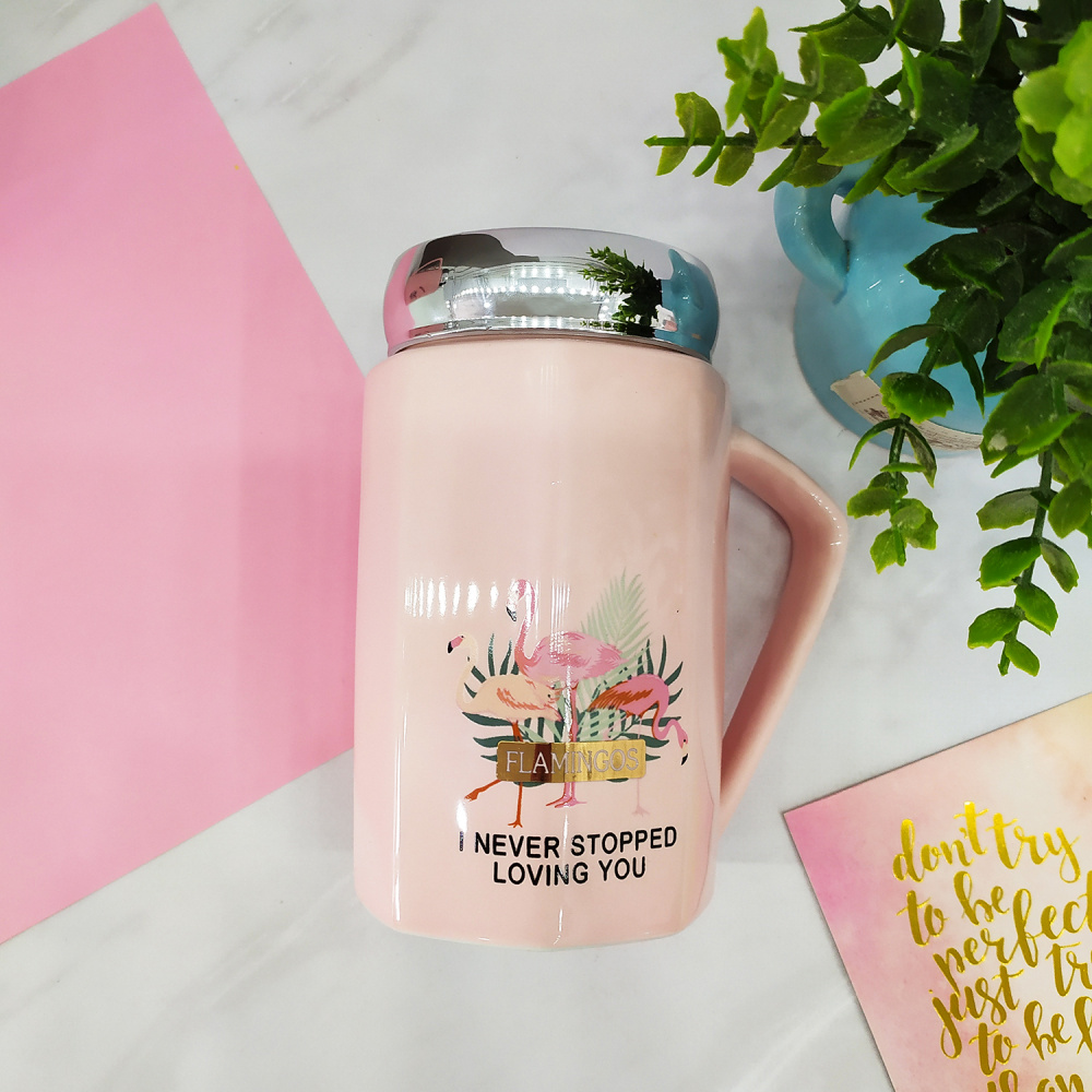 Термо-кружка керамическая Flamingo