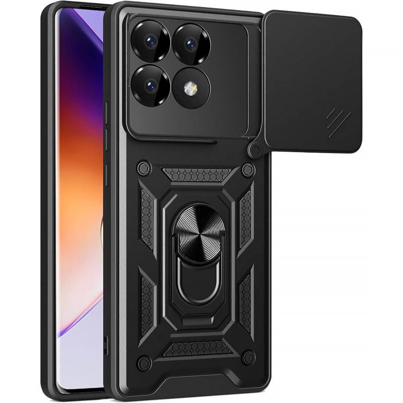 Ударопрочный чехол Ummi Camshield Serge Ring для Xiaomi Poco F7 Pro (Черный)